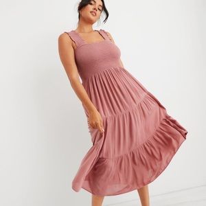 Aerie coral midi dress